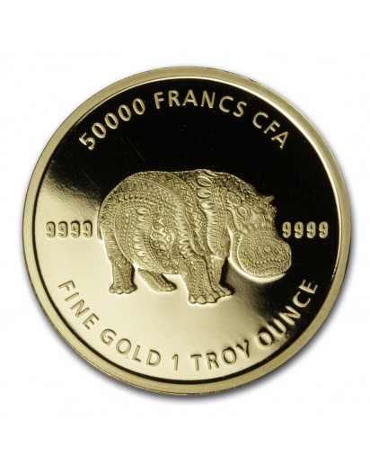 Tschad 2020 Mandala Flusspferd - Hippo Gold 1 oz