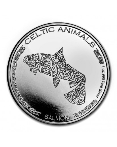 Tschad 2021  Celtic Animals Salmon - Lachs  Silber 1 oz