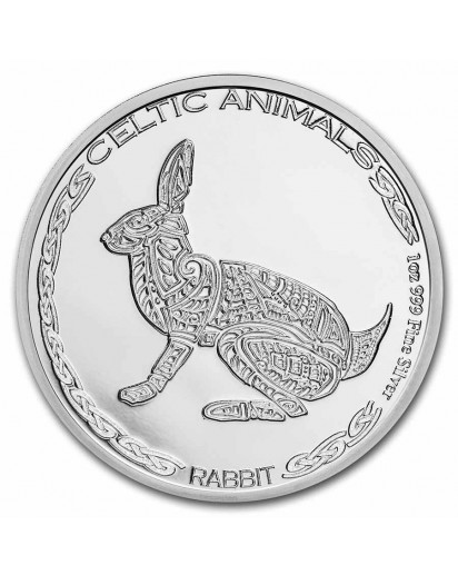 Tschad 2021  Celtic Animals RABBIT - HASE  Silber 1 oz