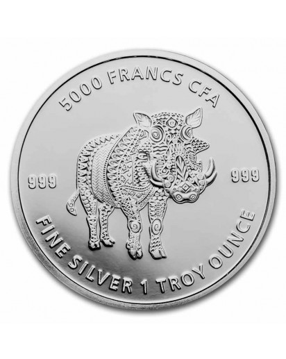 Tschad 2021 Mandala WARTHOG - Warzenschwein  Silber 1 oz