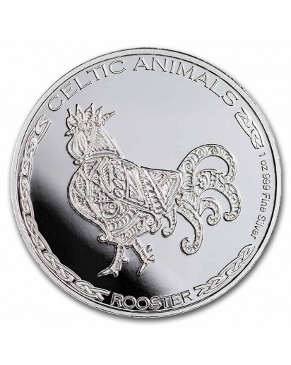 Tschad 2022  Celtic Animals HAHN - ROOSTER  Silber 1 oz