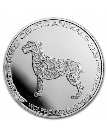 Tschad 2022  Celtic Animals WOLFHOUND DOG - WOLFSHUND  Silber 1 oz
