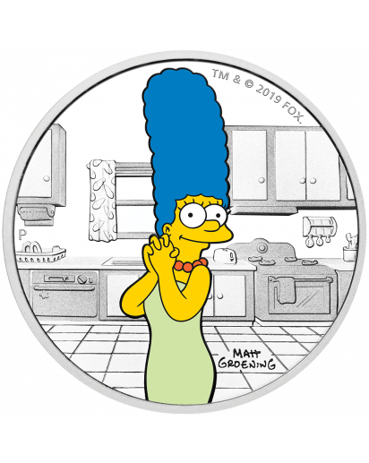 Tuvalu 2019  DIE SIMPSONS Figuren - Marge Simpson Silber 1 oz - polierte Platte