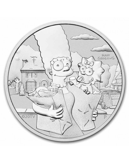 Tuvalu 2021  Marge & Maggie Simpsons Silber 1 oz  