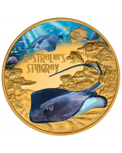 Niue 2021 Stachelrochen - Stingray    Serie: Deadly & Dangerous Gold 1 oz - polierte Platte