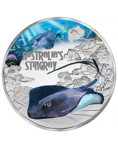 Niue 2021 Stachelrochen - Stingray    Serie: Deadly & Dangerous Silber 1 oz - polierte Platte