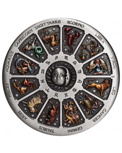 Tuvalu 2021 Zodiac Silber 5 oz - Antik Finish