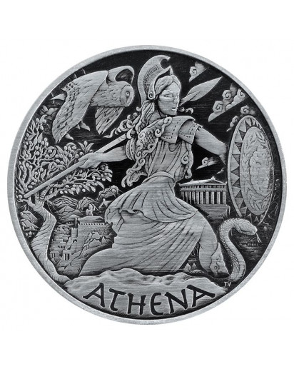 Tuvalu 2022 ATHENA - Gods of Olympus Silber 1 oz ANTIK FINISH