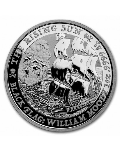 Tuvalu 2022  THE RISING SUN  - Serie Black Flag -Piratenschiff Silber 1 oz