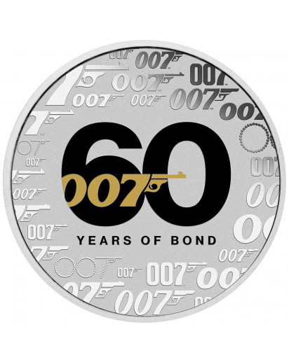 Tuvalu 2022  60 Jahre JAMES BOND 007  FARBE  Silber 1 oz