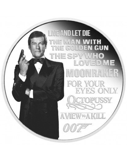Tuvalu 2022 LEGACY SERIE - JAMES BOND 007 ROGER MOORE Silber 1 oz  PP
