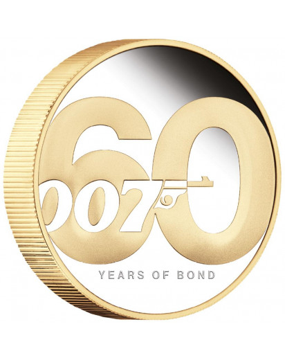 Tuvalu 2022 JAMES BOND 60 Jahre teilvergoldet Silber 2 oz