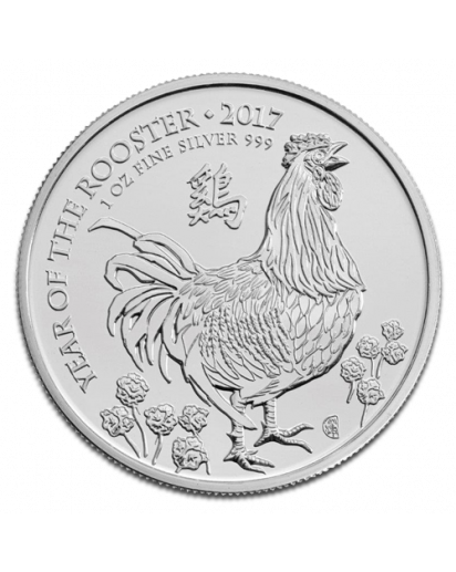 UK 2017 Lunar Jahr des Hahnes  1 oz Silber