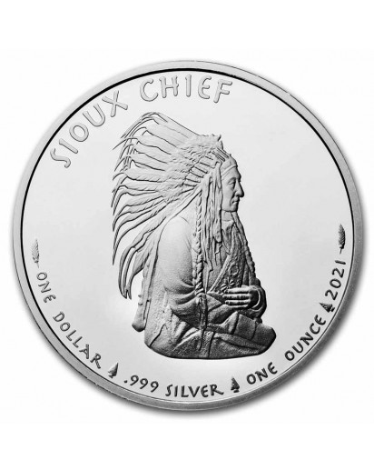 USA 2021  Sioux Indian War Chief  Silber 1 oz