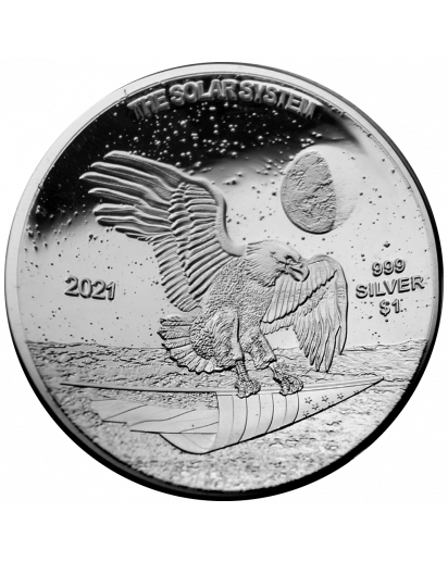 USA 2021  Sonnensystem VENUS - Silber 1 oz  Farbe gewölbt