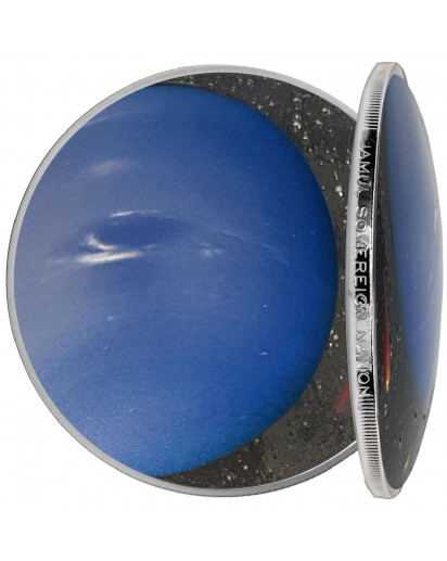 USA 2022  Sonnensystem NEPTUN - Silber 1 oz  Farbe gewölbt