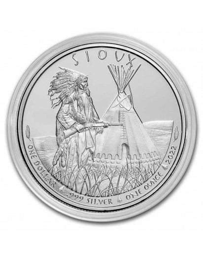 USA 2022  Sioux Indian  Chief  Guardian Silber 1 oz
