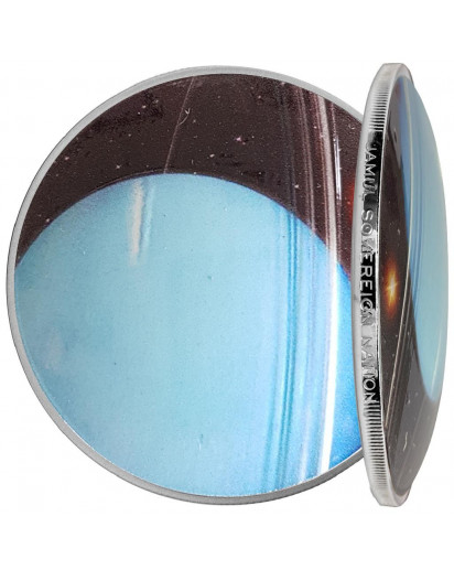 USA 2022  Sonnensystem URANUS - Silber 1 oz  Farbe gewölbt