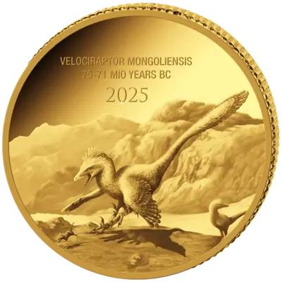 Congo Raptor Kongo 2025 VELOCIRAPTOR - Dinosaurier Gold 0,5 g Congo Prehistoric Life II.
