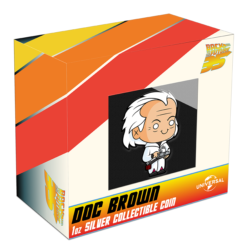 Niue 2020 Chibi Doc Brown - Zurück in die Zukunft Silber 1 oz PP