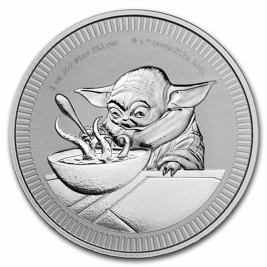 Niue 2022 BABY YODA GROGU Mandalorian Star Wars Silber 1 oz