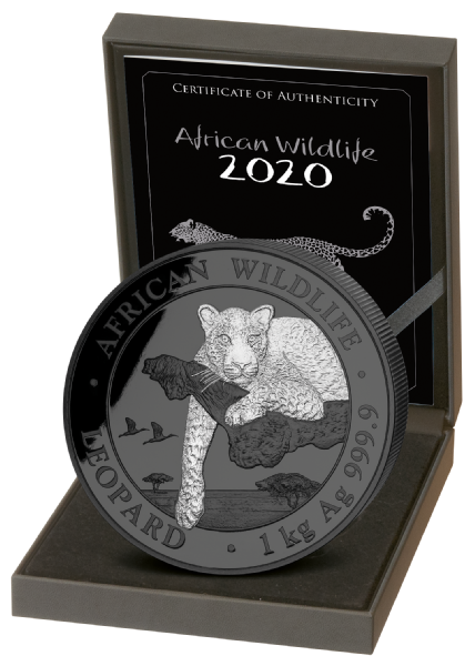Somalia 2020 Leopard Black Premium Edition Silber 1 Kilo ...