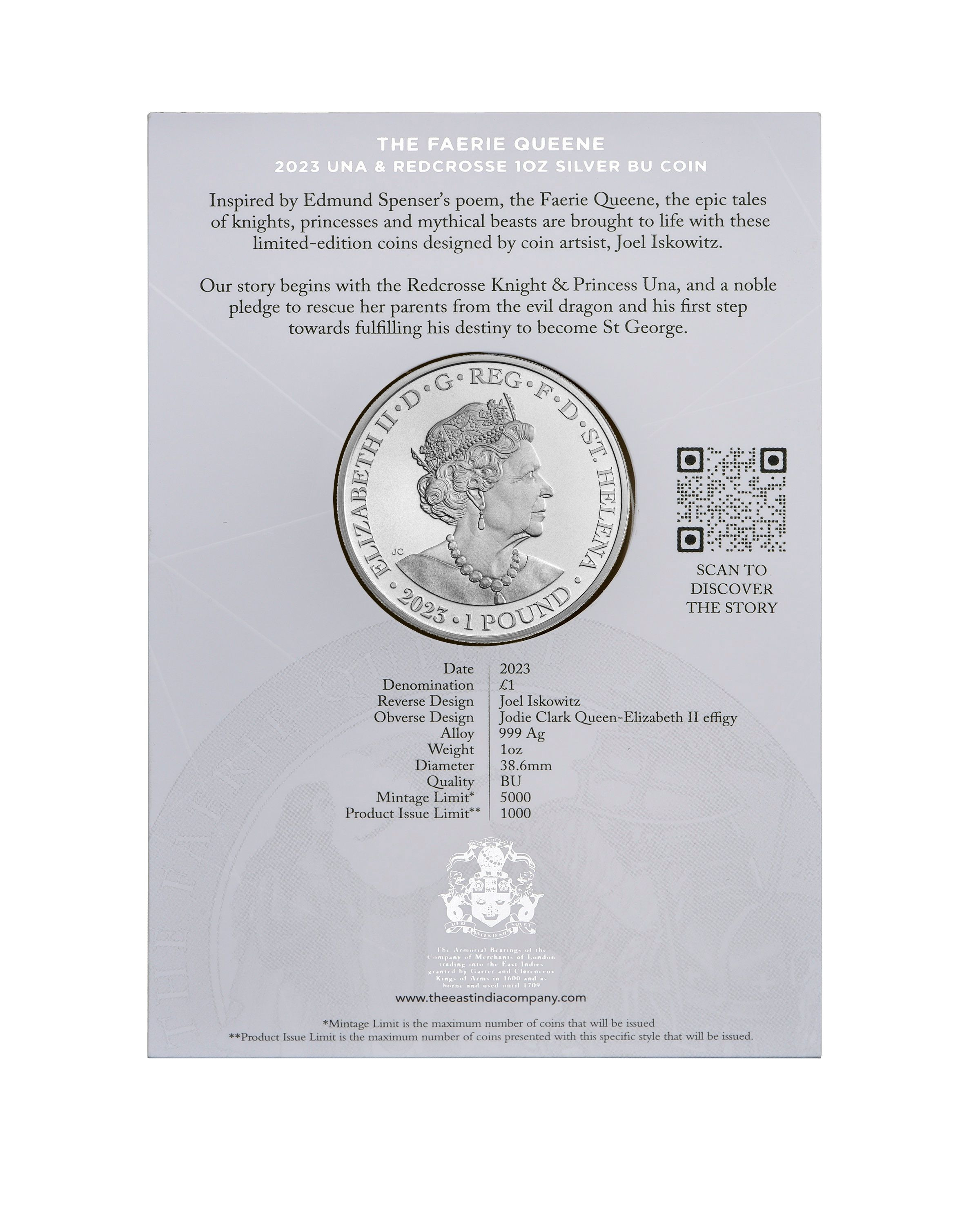 St Helena 2023 The Faerie Queene Una and Redcrosse Silber 1 oz COINCARD St Helena 2023 The Faerie Queene Una and Redcrosse Silber 1 oz COINCARD