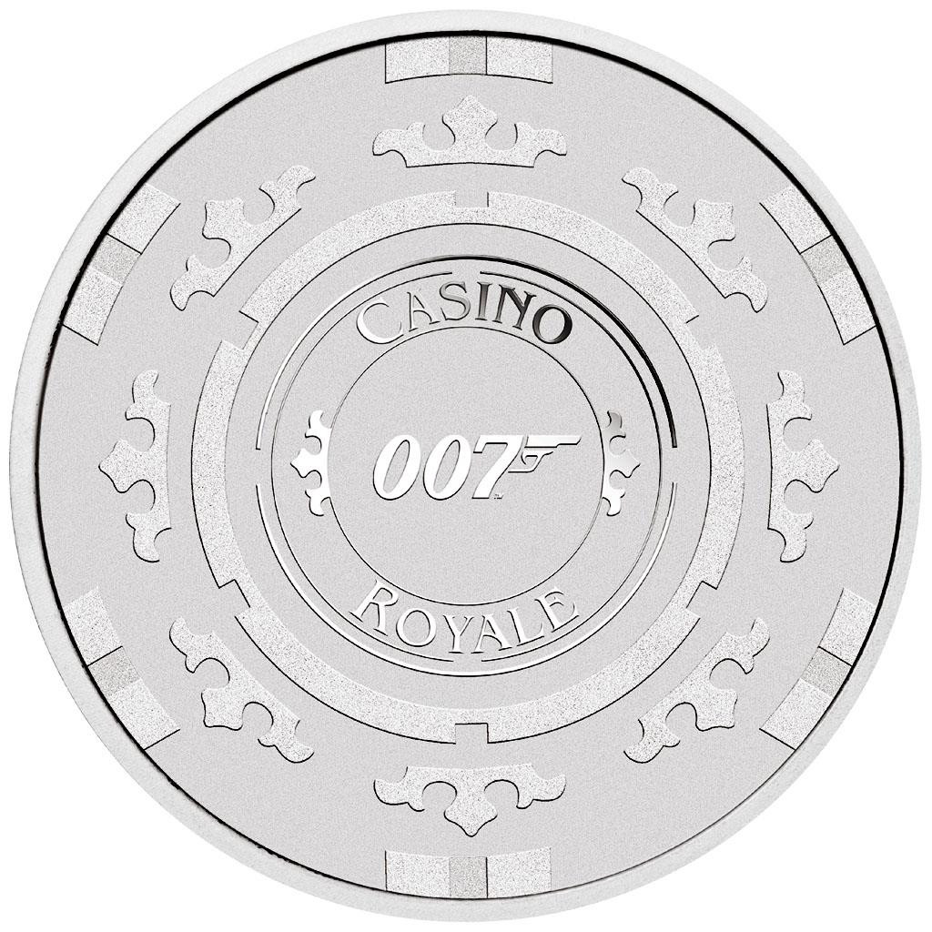 Tuvalu 2023 CASINO ROYALE CHIP - JAMES BOND 007 Silber 1 oz