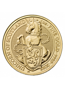 GB 2018   Queens Beast  Einhorn - Unicorn  Gold 1 oz   