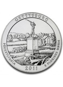 USA 2011  Gettysburg National Military Park Pennsylvania  5 oz Silber