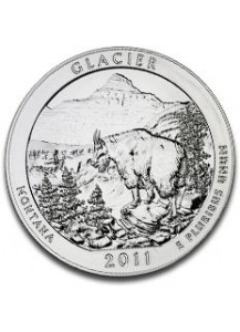 USA 2011 Glacier Nationalpark Montana 5 oz Silber  Serie: Schöne