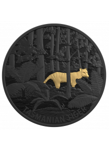 Australien 2019 Echoes of Australien Fauna - Tasmanischer Tiger Silber PP Black Nickel