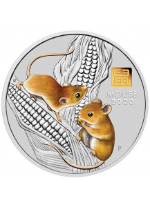 Australien 2020 Jahr der Maus Lunar Serie III Silber 1 Kilo  FARBE mit PRIVY GOLD MARK