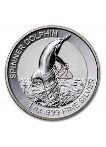 Australien 2020 Spinner Dolphin - Ostpazifischer Delphin Silber 1 oz PP polierte Platte