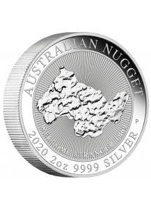 Australien 2020  Welcome Stranger - Nugget Silber 2 oz 
