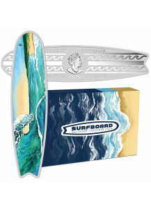 Australien 2020  Surfbrett  Silber 2 oz