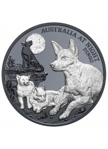 Niue 2021  DINGO  Serie: Australien bei Nacht Silber 1 oz  Black Proof