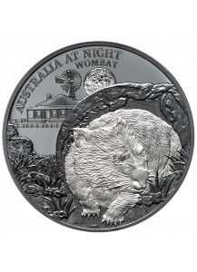 Niue 2021  WOMBAT  Serie: Australien bei Nacht Silber 1 oz  Black Proof