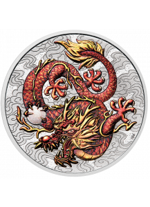 Australien 2021  Myths & Legends: Dragon   1 $ Silber 1 oz  Drachen Serie  FARBE