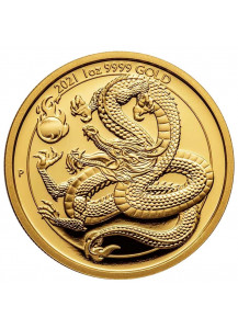 Australien 2021 Goldener Drache - Serie Chinesische Fabelwesen  Gold 1 oz