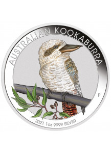 Australien 2021  Kookaburra WMF Berlin - World Money Fair Silber 1 oz FARBE