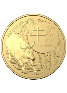 Australien 2021  RAM  Jahr des Ochsen - OX - Lunar - Serie Gold 1/4 oz