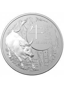 Australien 2021  RAM  Jahr des Ochsen - OX -  Lunar - Serie Silber 1 oz