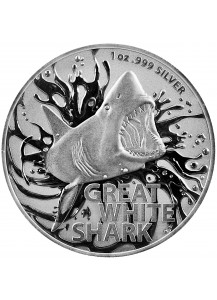 Australien 2021  Weißer Hai - white shark  Australians most dangerous Silber 1 oz