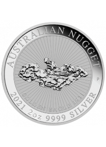 Australien 2021  GOLDEN EAGLE  - Nugget Silber 2 oz 