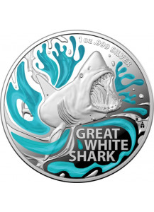 Australien 2022  GREAT WHITE SHARK Silber 1 oz PP Farbe