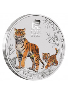 Australien 2022 Jahr des Tigers Lunar Serie III Silber 1/2 oz  FARBE