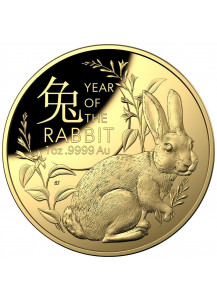 Australien 2023  RAM  Jahr des HASEN Lunar - Serie Gold 1 oz PP gewölbte Prägung