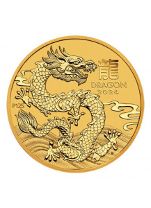 Australien 2024 Jahr des Drachen  Lunar Serie III Gold 1/10 oz