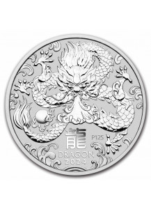 Australien 2024 Jahr des Drachen Lunar Serie III Silber 1 Kilo